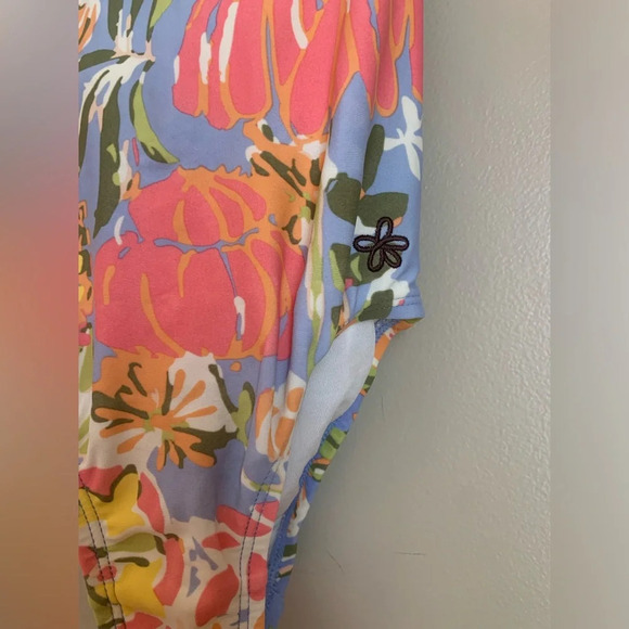 Matilda Jane girls Swimsuit size 6 floral polka dots - Picture 3 of 5